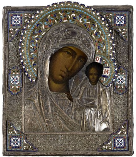 Opera russa del XIX secolo.
Icona su legno: Madonn