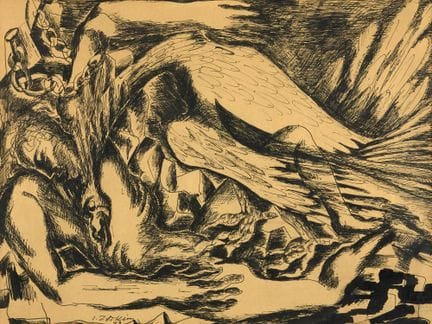 Ossip ZADKINE Scuola russa (1890-1967).
Disegno a 
