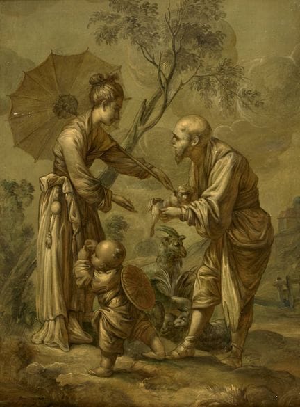 Work from the 20th.
Oil on panel: The Encounter.
S