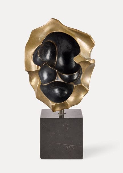 École hongroise.
Sculpture en bronze à deux patine