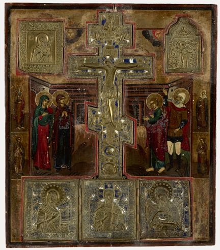 Opera russa n. 19.
Icona su legno: scena religiosa
