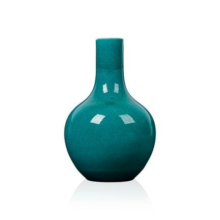 VASO CINESE CON SMALTO TURCHESE