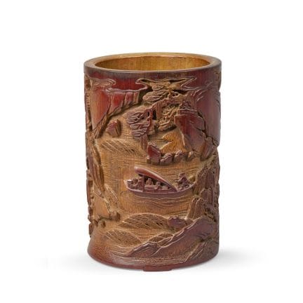 ‡ [COLLEZIONE PRIVATA, PARIGI] VASO CINESE IN BAMB