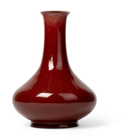 ‡ JARRÓN CHINO CON ESMALTE ROJO