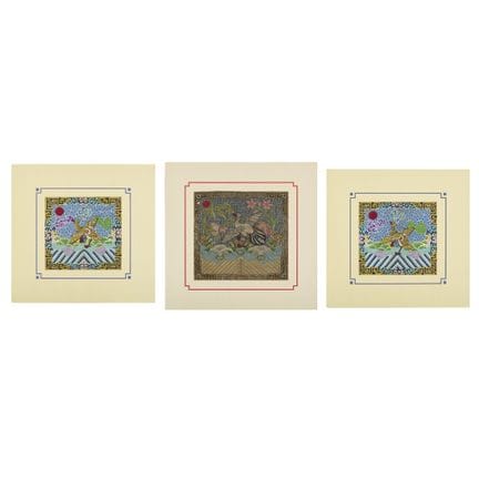 CONJUNTO DE TRES INSIGNIAS DE RANGO CIVIL BORDADAS