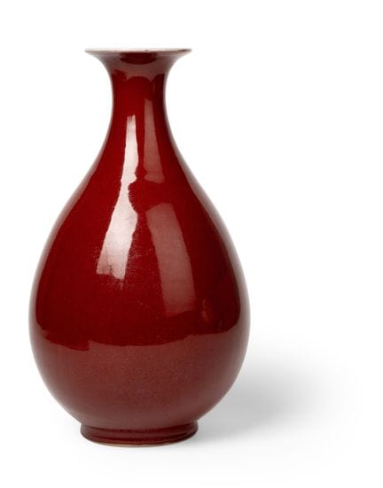 ‡ VASO CINESE CON SMALTO ROSSO, YUHUCHUAN