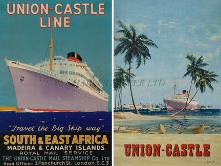DEUX AFFICHES PUBLICITAIRES POUR LES NAVIRES « CAP
