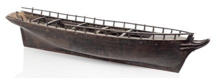 A LARGE 19TH CENTURY MERCHANTMAN HULL

planked and