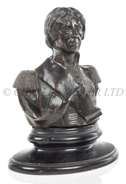 UN BUSTO IN BRONZO DELL'AMMIRAGLIO LORD NELSON, 18