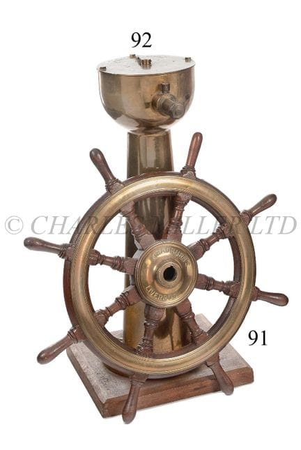 A 20TH CENTURY BRASS SHIP'S HELM INDICATOR

unsign