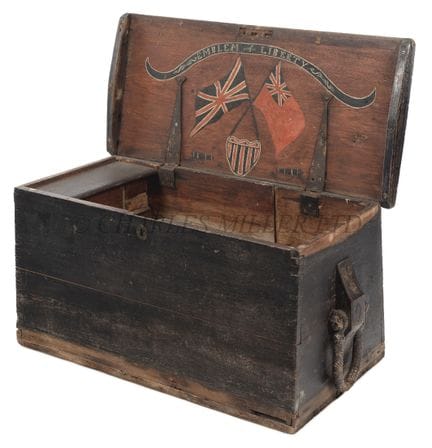 A WOOD SAILOR'S CHEST, CIRCA 1850

constructed fro