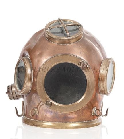 CASCO DA SOMMERGIMENTO IN RAME E OTTONE DI FABBRIC