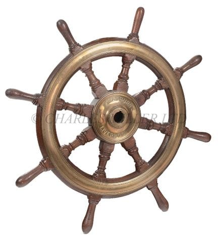 AN EIGHT-SPOKE SHIP'S WHEEL BY CHADBURNS OF LIVERP