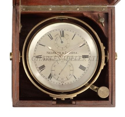CHRONOMÈTRE DE MER À HUIT JOURS DE NEGRETTI &amp; 