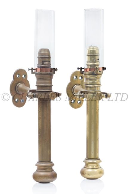A PAIR OF LATE 19TH CENTURY GIMBAL-MOUNTED BRASS C