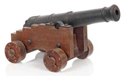 CANON NAVAL MODÈLE EN FONTE, VERS 1920

avec un ca