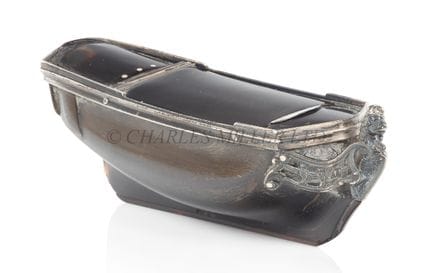 AN EARLY 19TH CENTURY SHIP-FORM SILVER MOUNTED TOR
