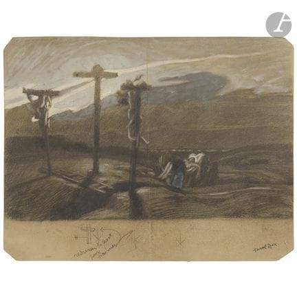 Marcel ROUX (1878-1922)
Golgotha
Fusain et huile.
