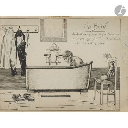 Albert Paul GUILLAUME (1873-1942)
Au bain
Encre et