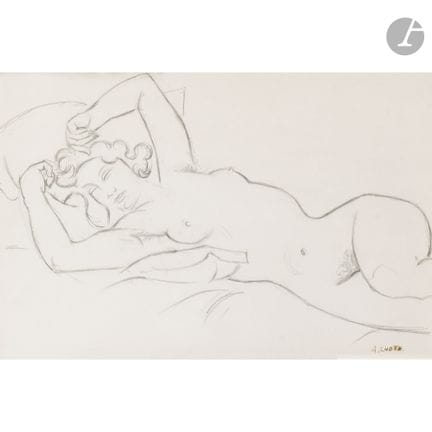 André LHOTE (1885-1962)
Nu couché
Mine de plomb.
S