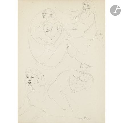 Leonor FINI (1908-1996)
Études de femme
Encre.
Sig