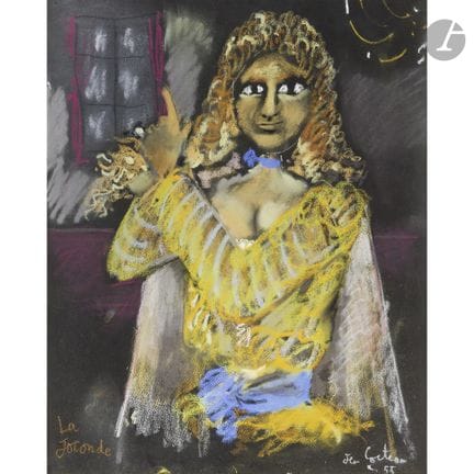 Jean COCTEAU (1889-1963)
La Joconde, 1955
Pastel.
