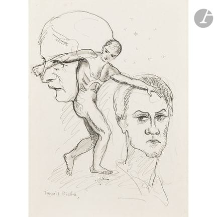 Francis PICABIA (1879-1953)
Visage et nu masculin,
