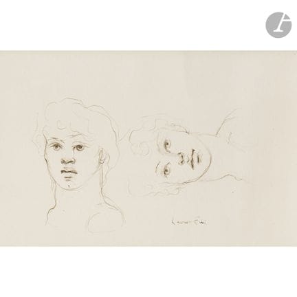 Leonor FINI (1908-1996)
Visages
Encre.
Signée en b