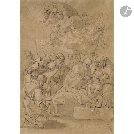 ÉCOLE ITALIENNE du XVIIe siècle 
L’Extrême onction