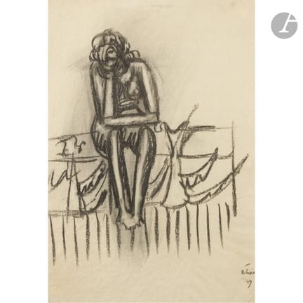 Jean HÉLION (1904-1987)
Femme assise sur un lit, 1