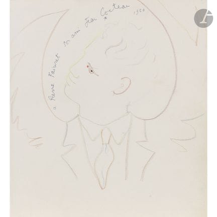 Jean COCTEAU (1889-1963)
Profil d’homme à la crava