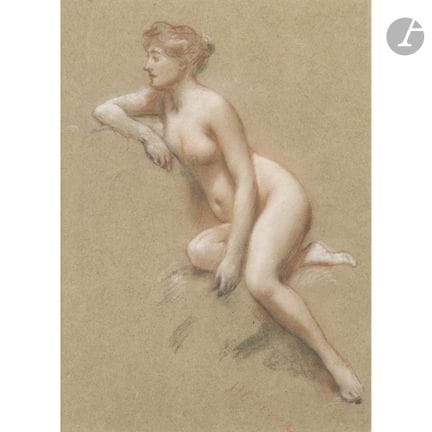 Henri GERVEX (1852-1929)
Femme agenouillée, vers 1