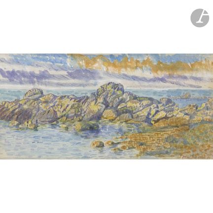 Charles LAVAL (Paris 1862 - 1894) 
Rochers sur la 