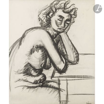 Jean HÉLION (1904-1987)
Nu assis accoudé, 1948
Fus