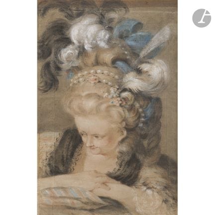 ÉCOLE FRANÇAISE du XVIIIe siècle 
Élégante à la co