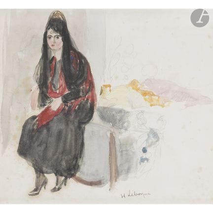 Henri LEBASQUE (1865-1937)
L’Espagnole
Aquarelle.
