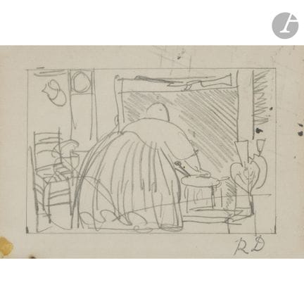 Raoul DUFY (1877-1953)
Femme devant la cheminée
Mi