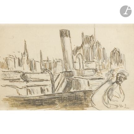 Maximilien LUCE (1858-1941)
Paris
Encre et crayon 