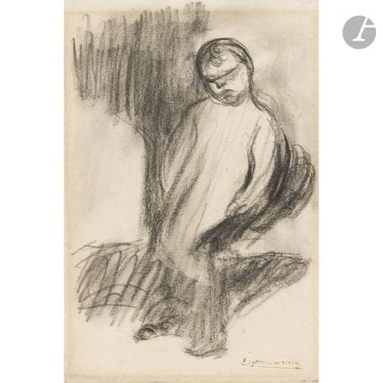 Eugène CARRIÈRE (1849-1906)
Enfant
Fusain.
Timbre 