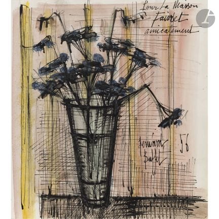 Bernard BUFFET (1928-1999)
Bouquet de fleurs bleue