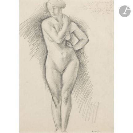 André LHOTE (1885-1962)
Nu debout
Crayon et estomp