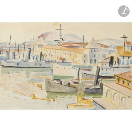 André LHOTE (1885-1962)
Le Port, 1932
Aquarelle.
S