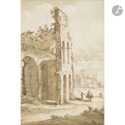 ÉCOLE FLAMANDE DU XVIIIe siècle
Paysage aux ruines