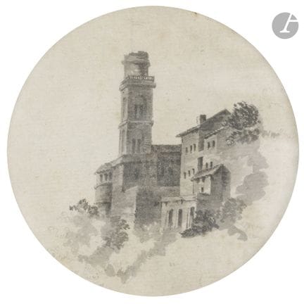 ÉCOLE FRANÇAISE vers 1800
Paysage d’Italie
Encre e