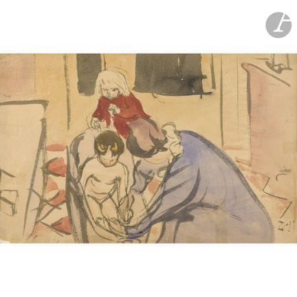Jules-Émile ZINGG (1882-1942)
Le Bain
Aquarelle et