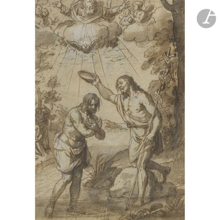 ÉCOLE FLAMANDE du XVIIe siècle
Baptême du Christ
P