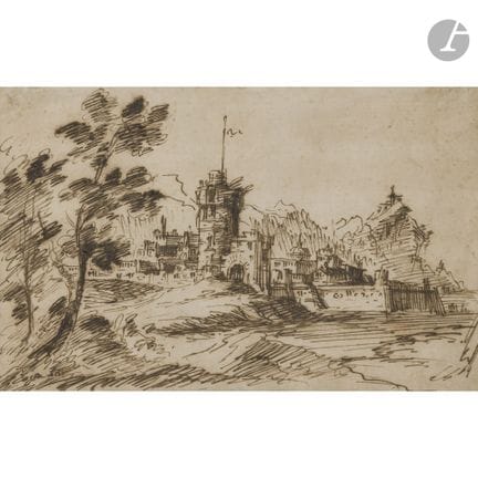 ÉCOLE ITALIENNE vers 1800
Paysage imaginaire
Plume
