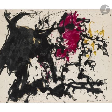 Claude VISEUX (1927-2008)
Composizione, 1956
Acril