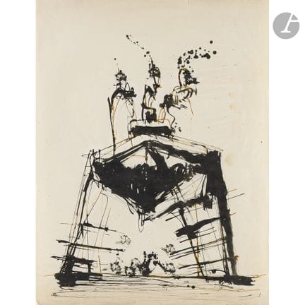 克劳德·乔治（1929-1988）
作品
纸本墨水画。
未署名。
（有破损和污渍）。
50 x 65