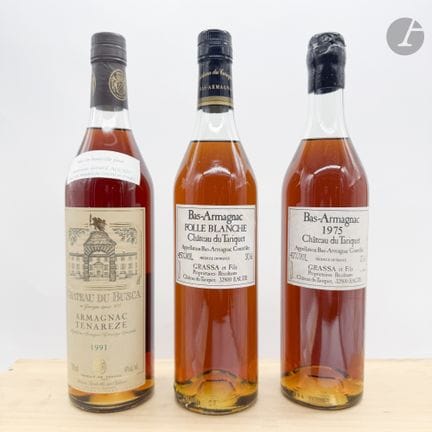 1 瓶 BAS-ARMAGNAC 70 cl 47%（原装礼盒），塔里凯酒庄，1975年
1 瓶 巴